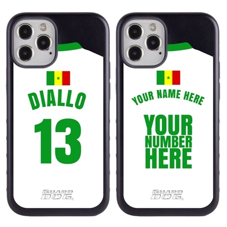 Personalized Senegal Soccer Jersey Case for iPhone 12 Pro Max – Hybrid – (Black Case, Red Silicone)
