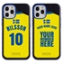 Personalized Sweden Soccer Jersey Case for iPhone 12 Pro Max – Hybrid – (Black Case, Red Silicone)
