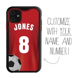 
Custom Soccer Jersey Hybrid Case for iPhone 11 - (Black Case, Full Color Jersey)