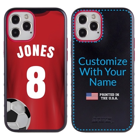 Custom Soccer Jersey Hybrid Case for iPhone 12 / 12 Pro - (Black Case, Full Color Jersey)
