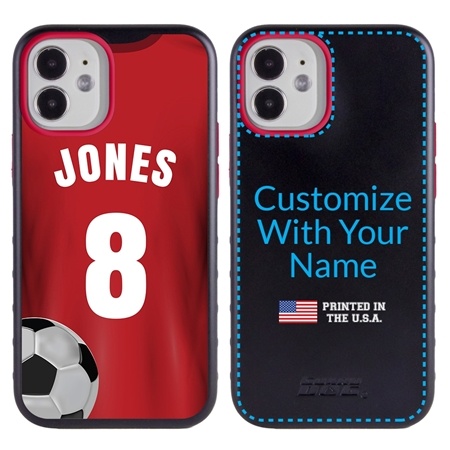 Custom Soccer Jersey Hybrid Case for iPhone 12 Mini - (Black Case, Full Color Jersey)
