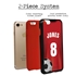 Custom Soccer Jersey Hybrid Case for iPhone 7 Plus / 8 Plus - (Black Case, Full Color Jersey)
