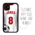 Custom Soccer Jersey Hybrid Case for iPhone 11 - (Black Case, White Jersey)
