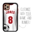 Custom Soccer Jersey Hybrid Case for iPhone 11 Pro Max - (Black Case, White Jersey)
