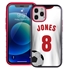 Custom Soccer Jersey Hybrid Case for iPhone 12 / 12 Pro - (Black Case, White Jersey)
