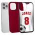 Custom Soccer Jersey Hybrid Case for iPhone 12 / 12 Pro - (Black Case, White Jersey)
