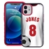 Custom Soccer Jersey Hybrid Case for iPhone 12 Mini - (Black Case, White Jersey)
