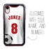 Custom Soccer Jersey Hybrid Case for iPhone XR - (Black Case, White Jersey)

