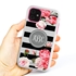 Personalized Monogram Case for iPhone 11 – Hybrid – Pink Peonies and Roses
