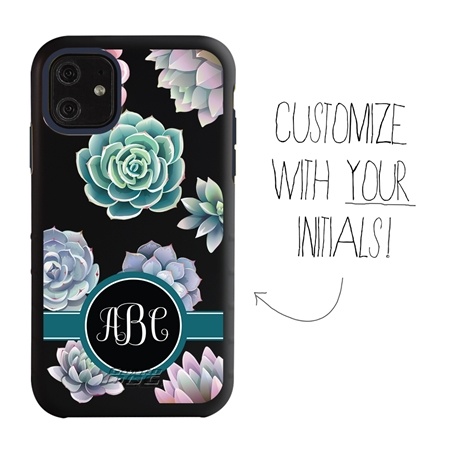 Personalized Monogram Case for iPhone 11 – Hybrid – Succulent Glow
