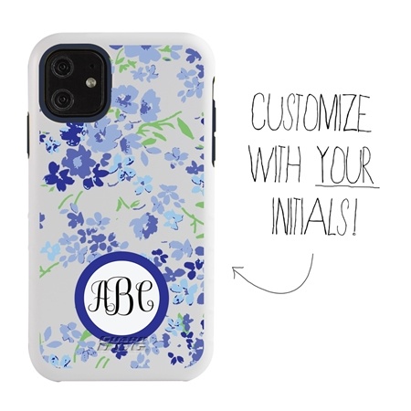Personalized Monogram Case for iPhone 11 – Hybrid – Abstract Violets
