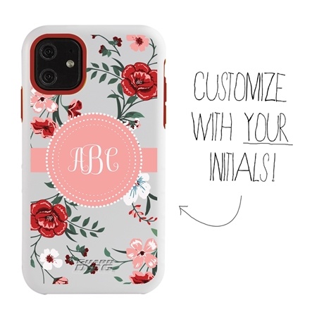 Personalized Monogram Case for iPhone 11 – Hybrid – Flower Sprigs
