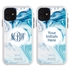 Personalized Monogram Case for iPhone 11 – Hybrid – Cool Blue Marble
