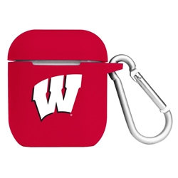 
Wisconsin Badgers Silicone Skin for Apple AirPods Charging Case with Carabiner