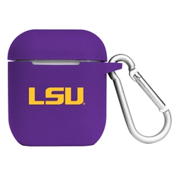 
LSU Tigers Silicone Skin for Apple AirPods Charging Case with Carabiner