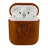AudioSpice Collegiate Leather Cover for Apple AirPods Generation 1/2 Case with Carabiner and Safety Cord - Wisconsin Badgers
