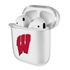 AudioSpice Collegiate Clear Cover for Apple AirPods Generation 1/2 Case with Safety Cord - Wisconsin Badgers
