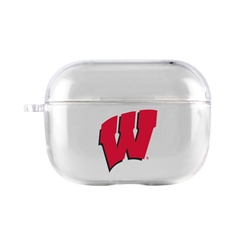 
AudioSpice Collegiate Clear Cover for Apple AirPods Pro Case with Safety Cord - Wisconsin Badgers