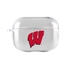 AudioSpice Collegiate Clear Cover for Apple AirPods Pro Case with Safety Cord - Wisconsin Badgers
