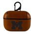 AudioSpice Collegiate Leather Cover for Apple AirPods Pro Case with Carabiner and Safety Cord - Michigan Wolverines
