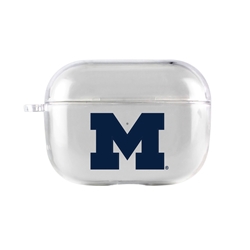 
AudioSpice Collegiate Clear Cover for Apple AirPods Pro Case with Safety Cord - Michigan Wolverines