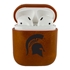 AudioSpice Collegiate Leather Cover for Apple AirPods Generation 1/2 Case with Carabiner and Safety Cord - Michigan State Spartans
