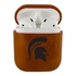 AudioSpice Collegiate Leather Cover for Apple AirPods Generation 1/2 Case with Carabiner and Safety Cord - Michigan State Spartans
