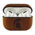 AudioSpice Collegiate Leather Cover for Apple AirPods Pro Case with Carabiner and Safety Cord - Michigan State Spartans
