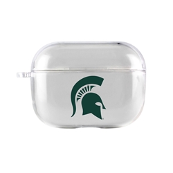 
AudioSpice Collegiate Clear Cover for Apple AirPods Pro Case with Safety Cord - Michigan State Spartans