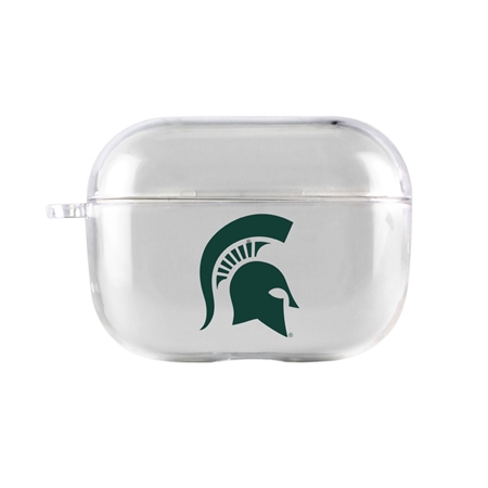 AudioSpice Collegiate Clear Cover for Apple AirPods Pro Case with Safety Cord - Michigan State Spartans
