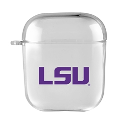 
AudioSpice Collegiate Clear Cover for Apple AirPods Generation 1/2 Case with Safety Cord - LSU Tigers