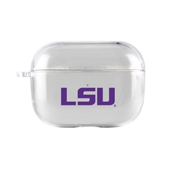 
AudioSpice Collegiate Clear Cover for Apple AirPods Pro Case with Safety Cord - LSU Tigers