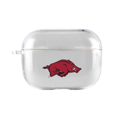 
AudioSpice Collegiate Clear Cover for Apple AirPods Pro Case with Safety Cord - Arkansas Razorbacks