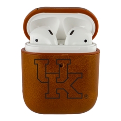 
AudioSpice Collegiate Leather Cover for Apple AirPods Generation 1/2 Case with Carabiner and Safety Cord - Kentucky Wildcats