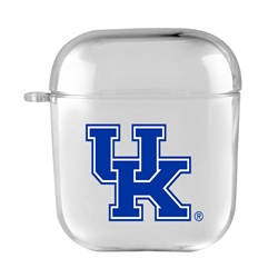 
AudioSpice Collegiate Clear Cover for Apple AirPods Generation 1/2 Case with Safety Cord - Kentucky Wildcats