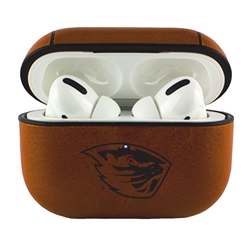 
AudioSpice Collegiate Leather Cover for Apple AirPods Pro Case with Carabiner and Safety Cord - Oregon State Beavers