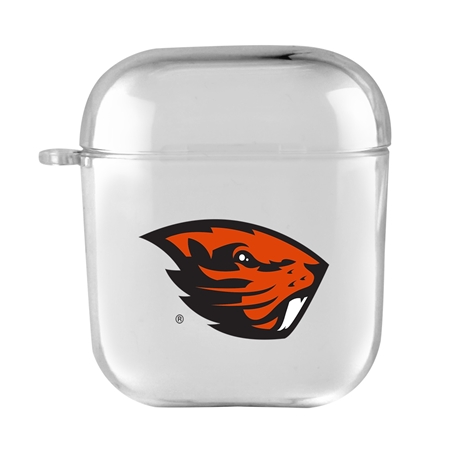 AudioSpice Collegiate Clear Cover for Apple AirPods Generation 1/2 Case with Safety Cord - Oregon State Beavers
