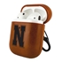 AudioSpice Collegiate Leather Cover for Apple AirPods Generation 1/2 Case with Carabiner and Safety Cord - Nebraska Cornhuskers
