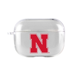 
AudioSpice Collegiate Clear Cover for Apple AirPods Pro Case with Safety Cord - Nebraska Cornhuskers