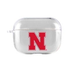 
AudioSpice Collegiate Clear Cover for Apple AirPods Pro Case with Safety Cord - Nebraska Cornhuskers