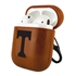 AudioSpice Collegiate Leather Cover for Apple AirPods Generation 1/2 Case with Carabiner and Safety Cord - Tennessee Volunteers
