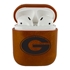 AudioSpice Collegiate Leather Cover for Apple AirPods Generation 1/2 Case with Carabiner and Safety Cord - Georgia Bulldogs
