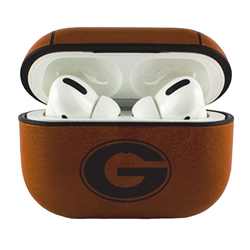 
AudioSpice Collegiate Leather Cover for Apple AirPods Pro Case with Carabiner and Safety Cord - Georgia Bulldogs