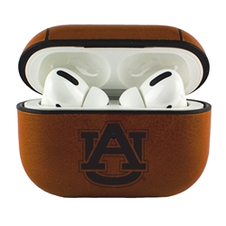 
AudioSpice Collegiate Leather Cover for Apple AirPods Pro Case with Carabiner and Safety Cord - Auburn Tigers