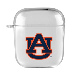 
AudioSpice Collegiate Clear Cover for Apple AirPods Generation 1/2 Case with Safety Cord - Auburn Tigers