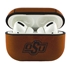 AudioSpice Collegiate Leather Cover for Apple AirPods Pro Case with Carabiner and Safety Cord - Oklahoma State Cowboys
