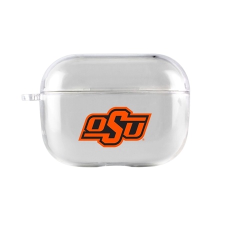 AudioSpice Collegiate Clear Cover for Apple AirPods Pro Case with Safety Cord - Oklahoma State Cowboys
