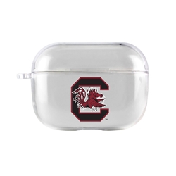 
AudioSpice Collegiate Clear Cover for Apple AirPods Pro Case with Safety Cord - South Carolina Gamecocks