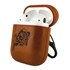 AudioSpice Collegiate Leather Cover for Apple AirPods Generation 1/2 Case with Carabiner and Safety Cord - Navy Midshipmen
