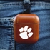 AudioSpice Collegiate Leather Cover for Apple AirPods Generation 1/2 Case with Carabiner and Safety Cord - Clemson Tigers
